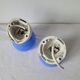 Duo of wall lamps in porcelain and blue opaline