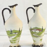 Pair of pitcher / decanter Signed GAITAUD Grés Basque 50s