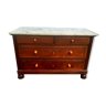 Art Deco chest of drawers in oak and marble