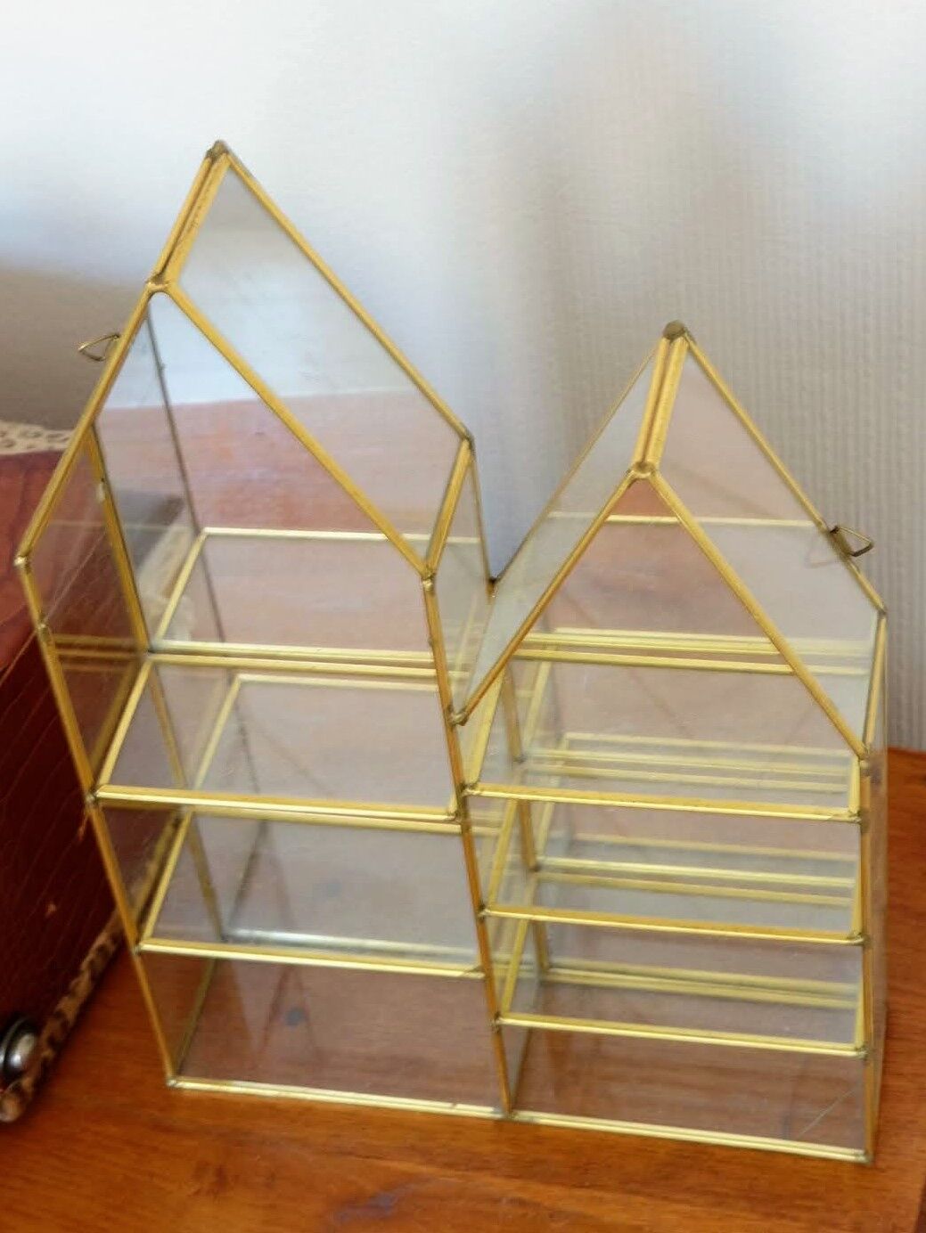 Glass and metal shelf