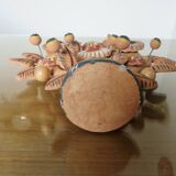 Chandelier, Mexican candlestick "tree of life" terracotta, 1970