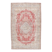 Tapis persan vintage rouge délavé 7x10, 199x311 cm