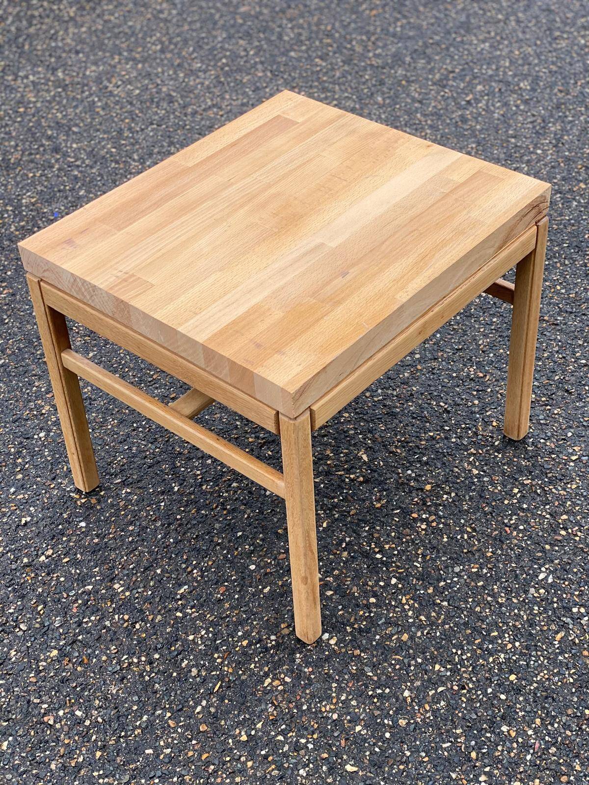 1960s Scandinavian coffee table in raw solid oak.