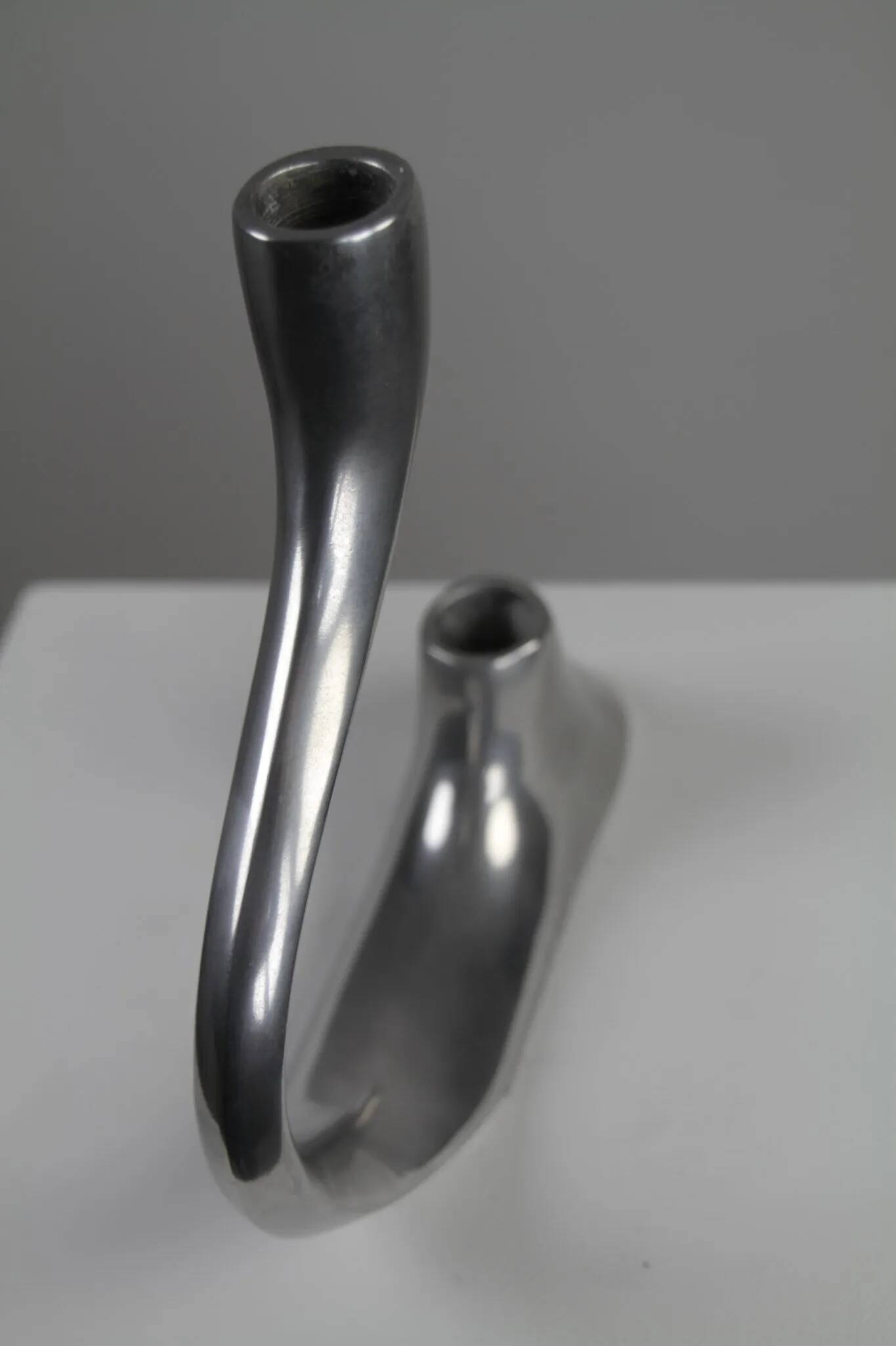 Cast Aluminium Two-Light Candle Holder – Sweden, 1970s