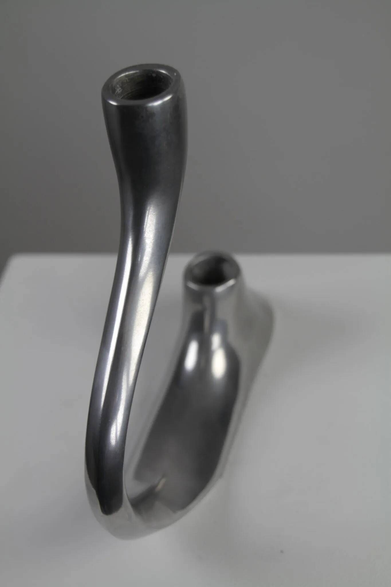Cast Aluminium Two-Light Candle Holder – Sweden, 1970s