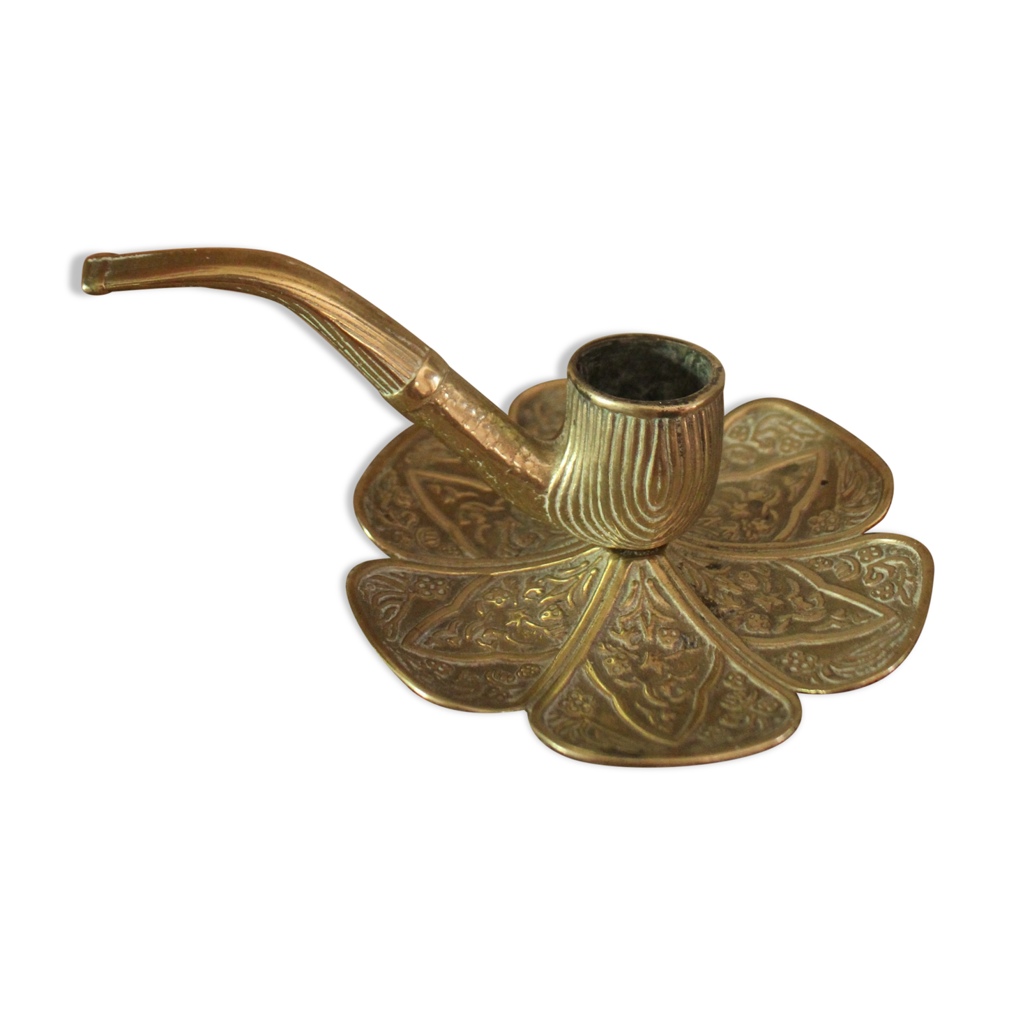 Bougeoir laiton rat de cave pipe