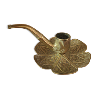 Brass candle holder cellar rat pipe