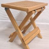 Cinq tabourets viennois vintage en paille
