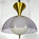 Vintage brass Stilux Milano chandelier, Italy 1960s