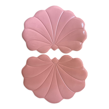 Paire de set de table lotus 1970 Tiffany en plastique