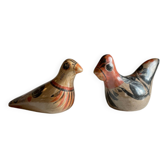 Couple d'oiseaux en céramique artisanale, Mexique