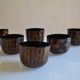Set of 6 traditional bowls Burmese craftsmanship lacquered bamboo horsehair