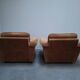 Pair of Mid-Century Modern Czech Lounge Armchairs with Rolling Casters