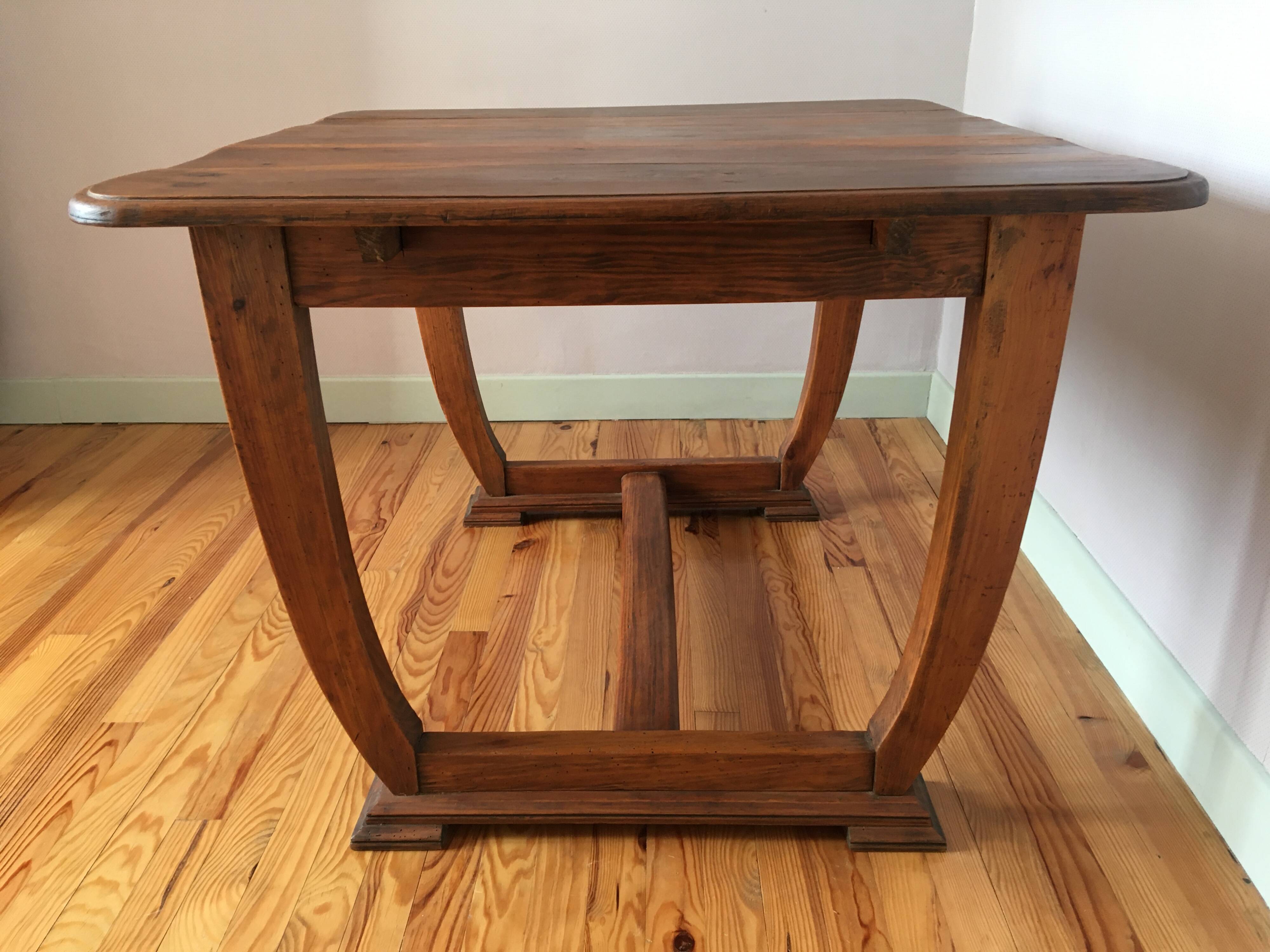 Art Deco extendable desk table with U-shaped base