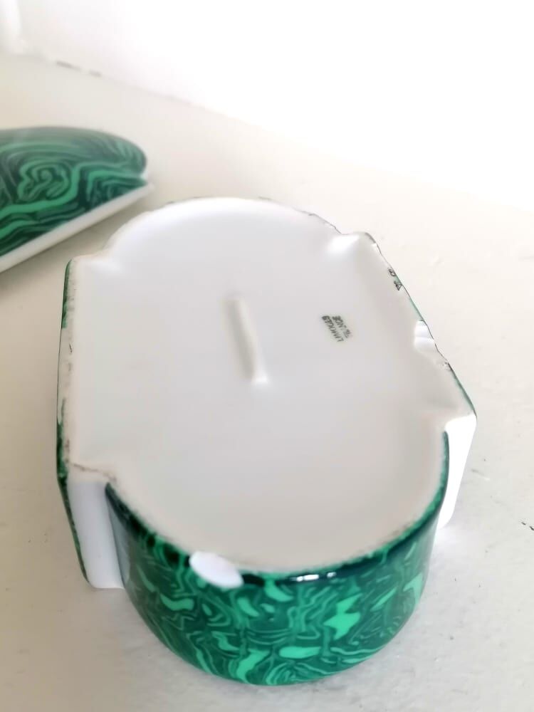 Malachite style porcelain box