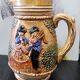 Jug / mug / vintage ceramic beer relief Breton musicians nem japa