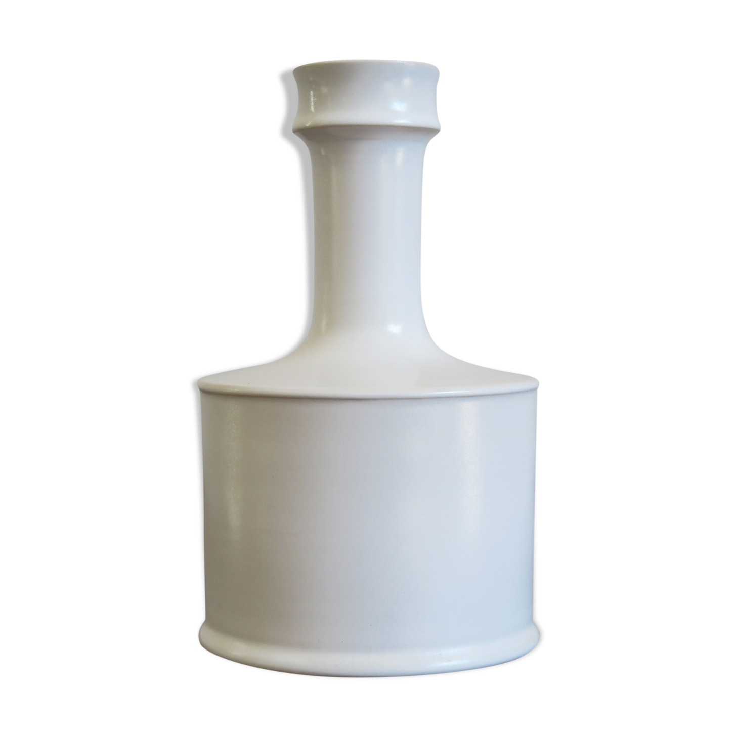 Franco Bucci Italian white ceramic bottle vase, 1970s
