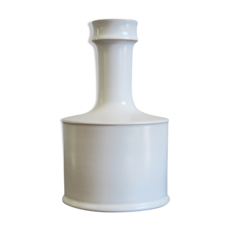 Franco Bucci Italian white ceramic bottle vase, 1970s