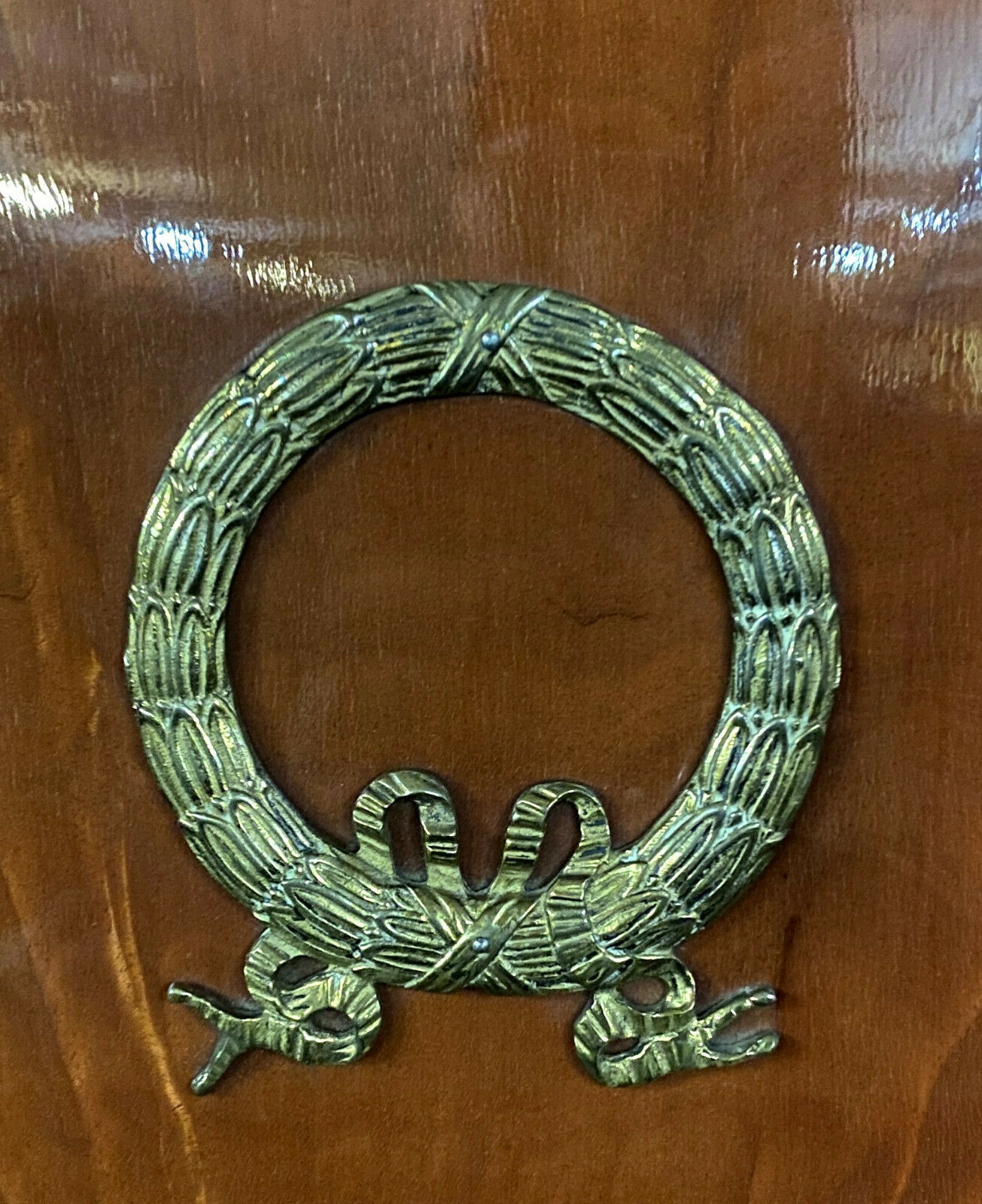 Empire library in varnished mahogany around 1950