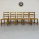 Set of 5 wooden chairs with rope seats, Scandinavian design, 1970s