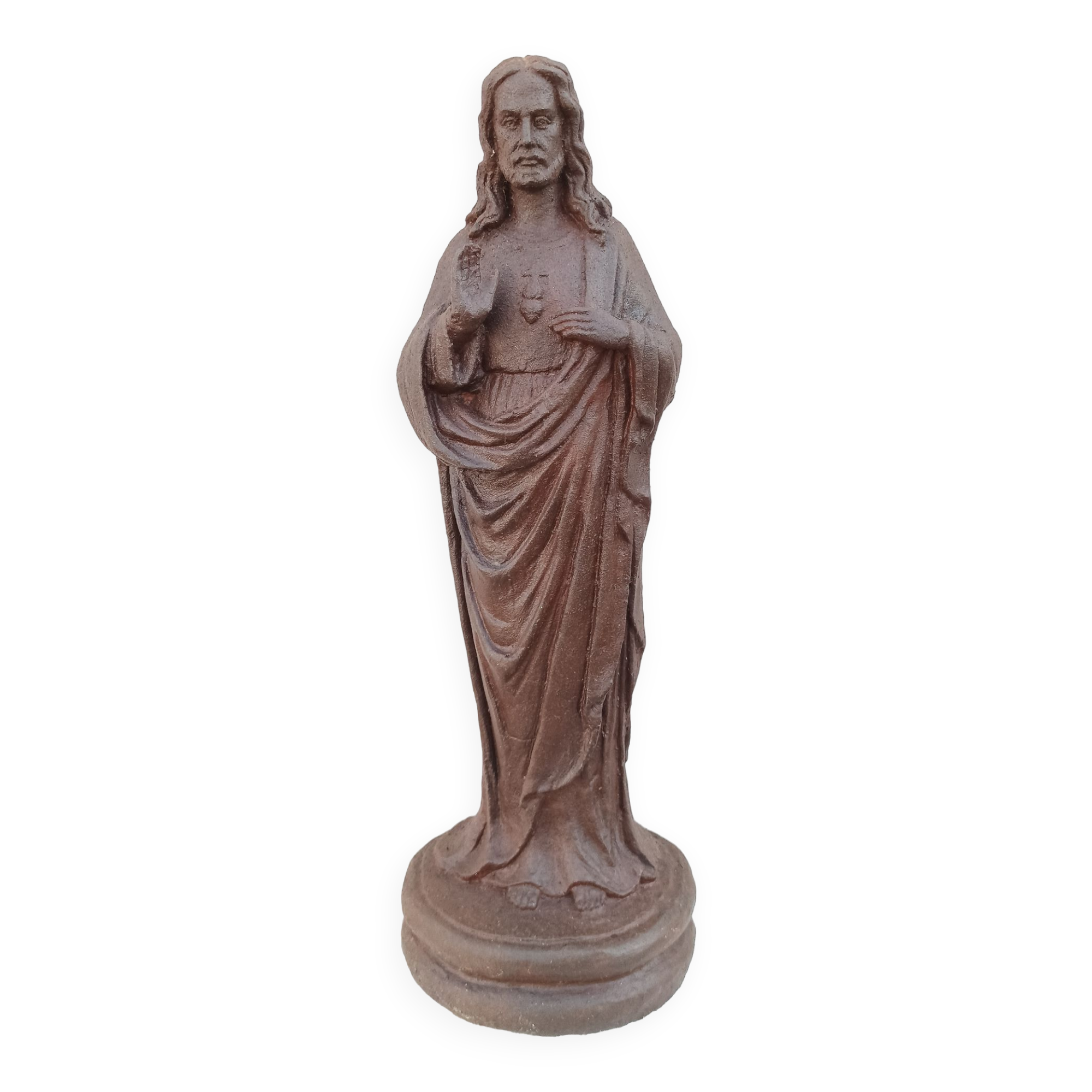 Cast iron Jesus statue