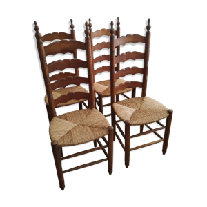 quatre chaises paillées