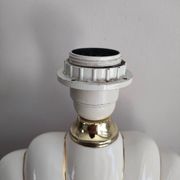 Ceramic and gold metal shell lamp base - vintage