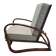 Adjustable H-70 Walnut Bentwood Lounge Chair by Jindrich Halabala, 1930s