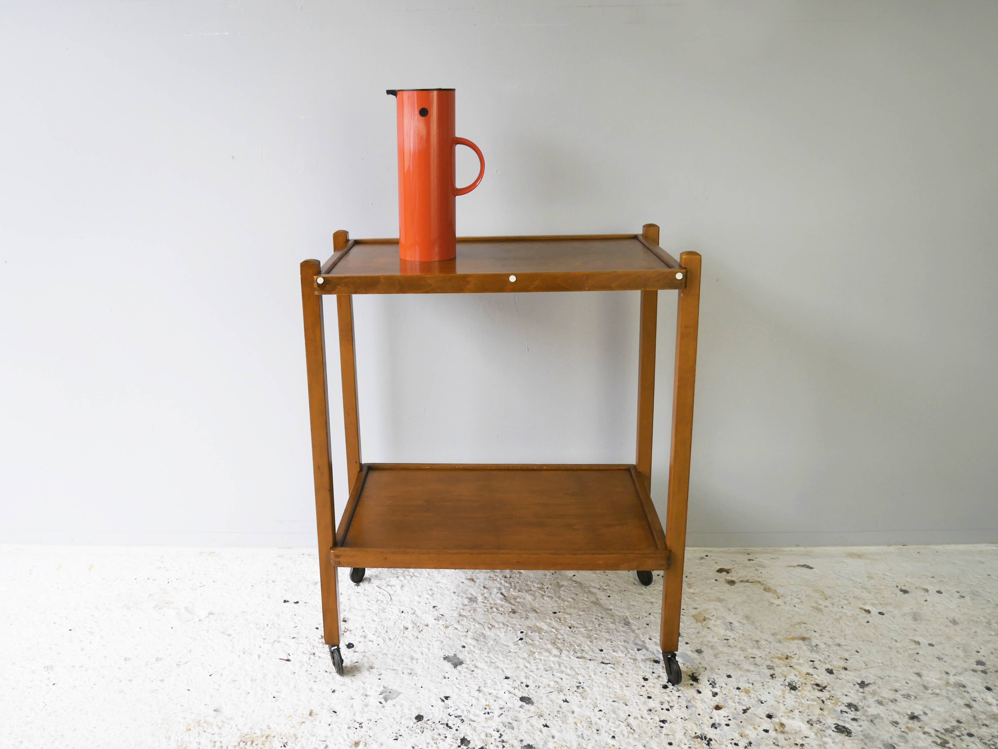 1940’s vintage mid century wooden drinks/tea trolley
