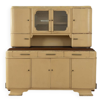 Art Deco kitchen cabinet, 1920s, two-piece