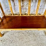 3-tier rattan bamboo shelf, circa 1960's