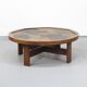 Large Round Vintage Brutalist Coffee Table