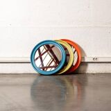 Round Italian mirror, anise green