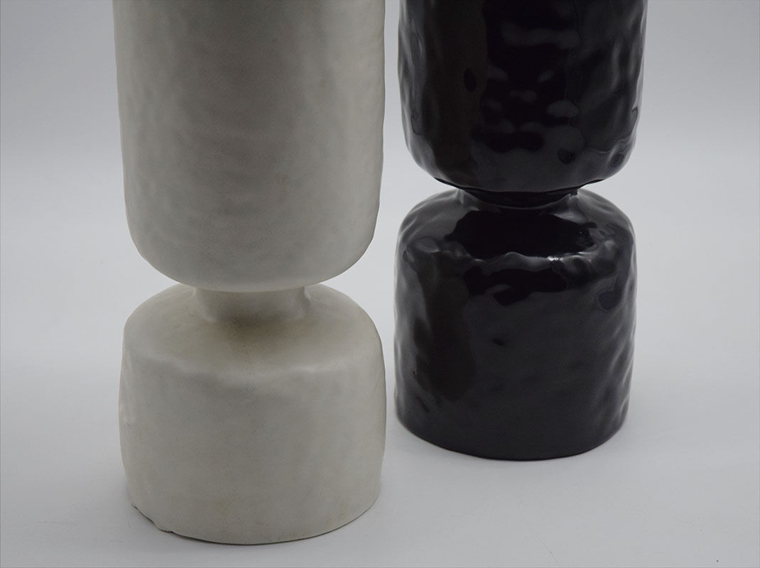 Pompeo Pianezzola pair of ceramic vases from Nove 1970s