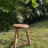 Wooden tripod stool with ball legs