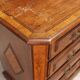 Antique baroque walnut chest of drawers with 4 drawers, 18th century.