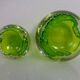Green Sommerso Murano Glass Ashtrays, Italy, 1960s, Set of 2
