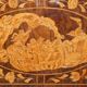 Bureau à caissons jumelés double face avec marqueterie hollandaise antique