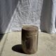Petite table d'appoint en bois pétrifié beige gris H28 D18 - 3325