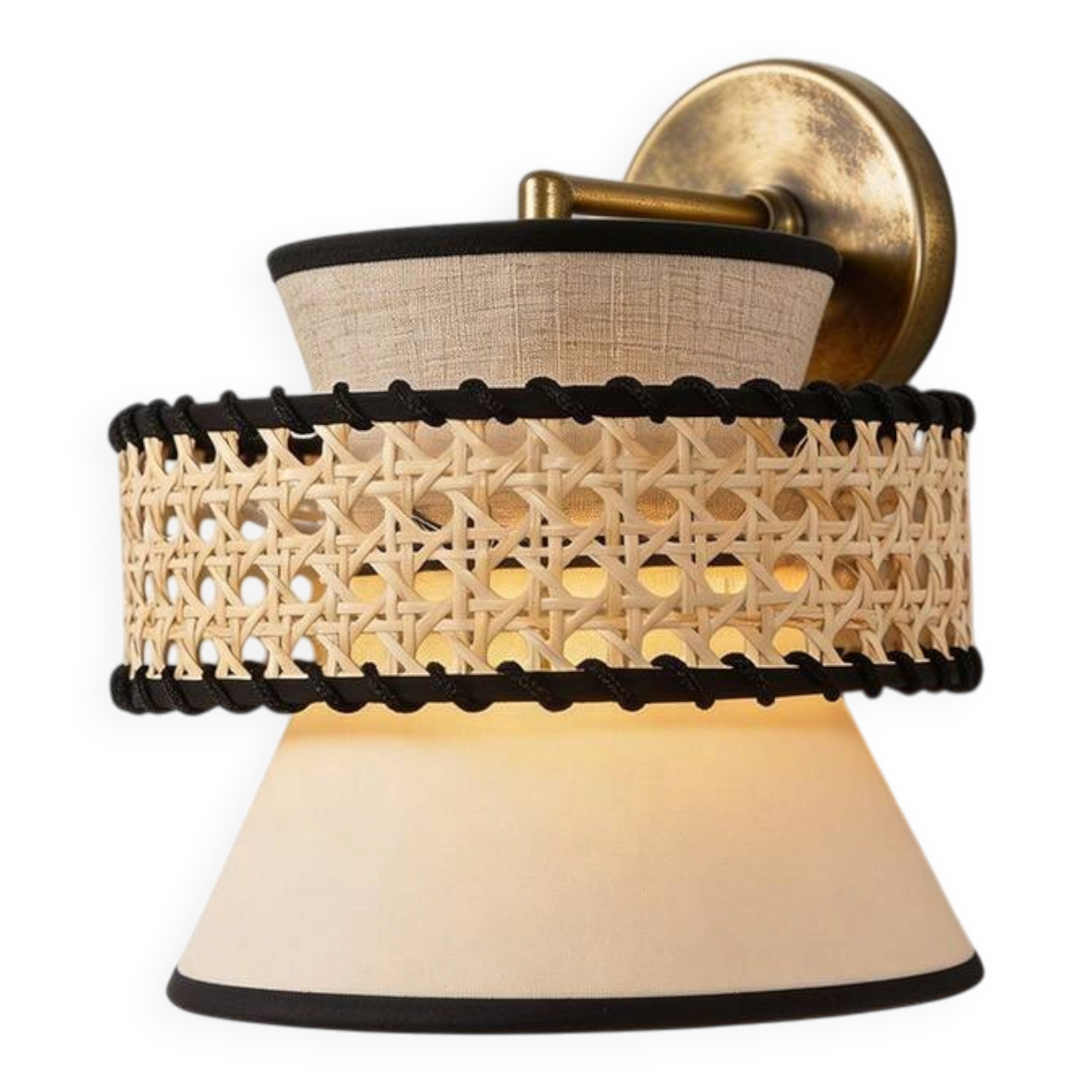 Rattan Fabric Handmade Wall Lamp, 25x25Cm