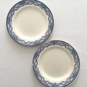 2 antique flat plates made of ironstone "Directoire" Salins
