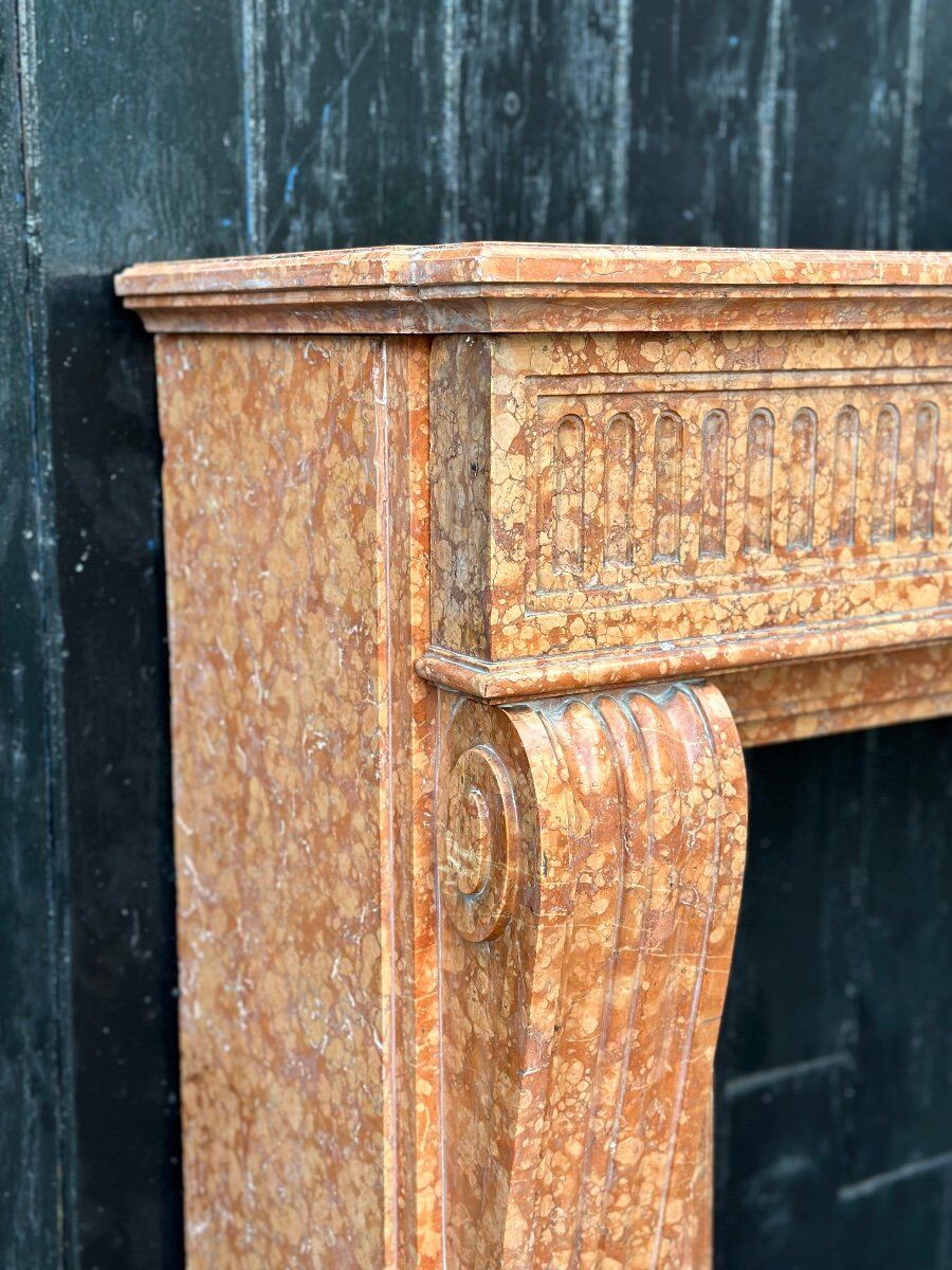 Louis XVI style fireplace in Verona marble circa 1880