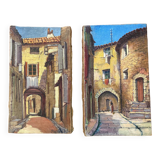 Paire de tableaux Ruelles de Roquebrune Var