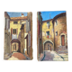 Pair of paintings Alleys of Roquebrune Var