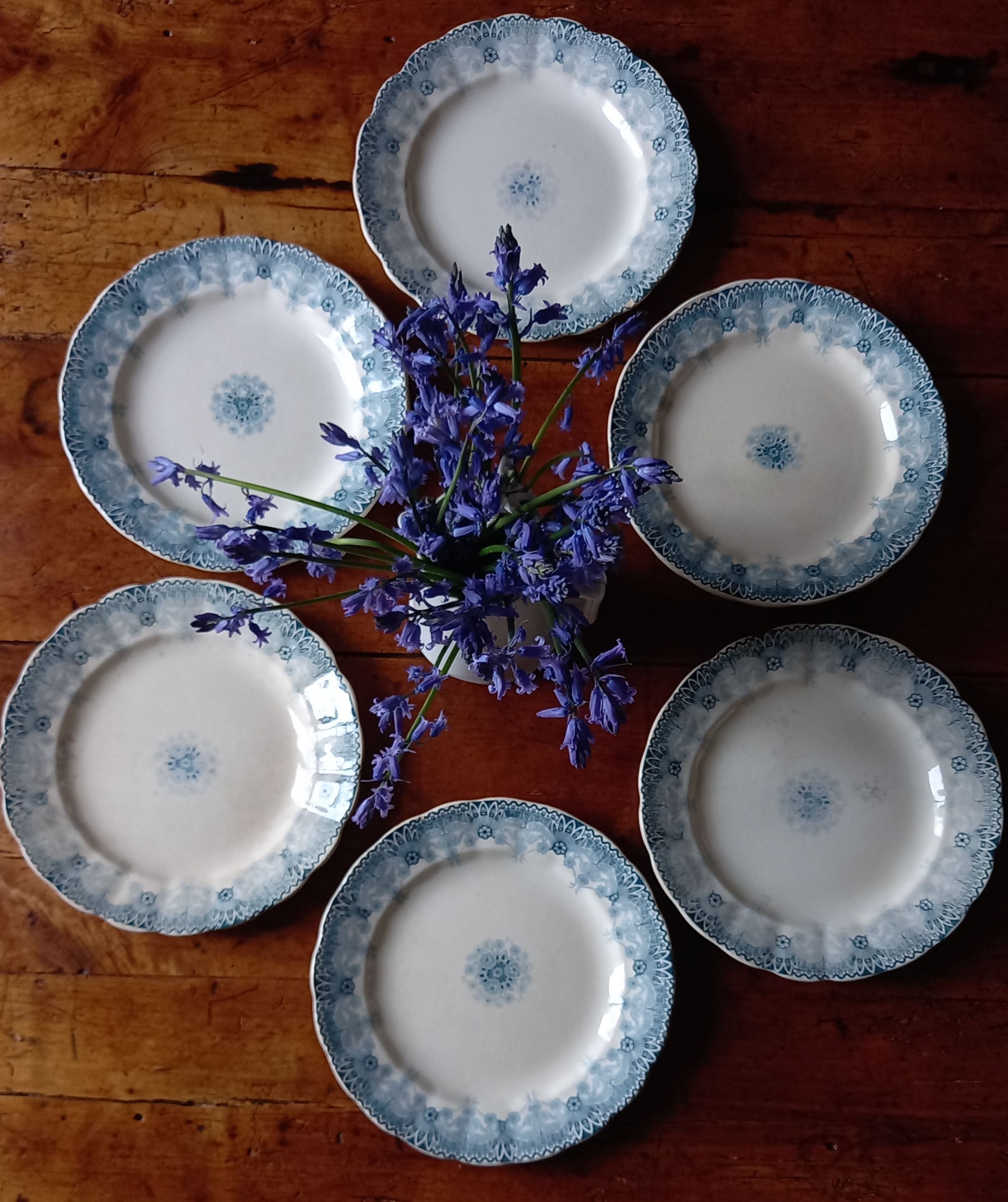 Set of 6 plates iron earth H Boulenger Choisy-le-Roi