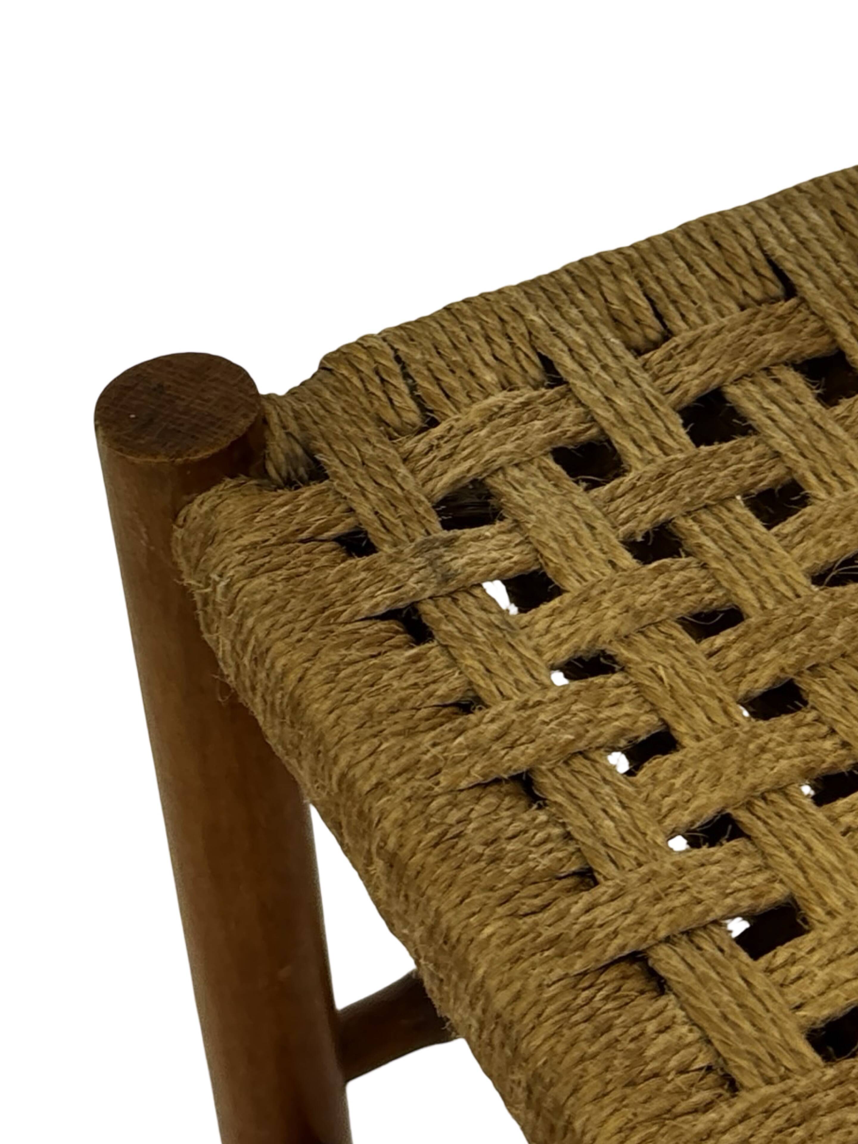 Vintage Stool Danish Papercord Rope small Stool Mid Century