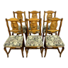 Série de 6 chaises style Louis XV en marqueterie vers 1900-1920