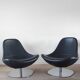 Pair of Tirup Ikea leather armchairs