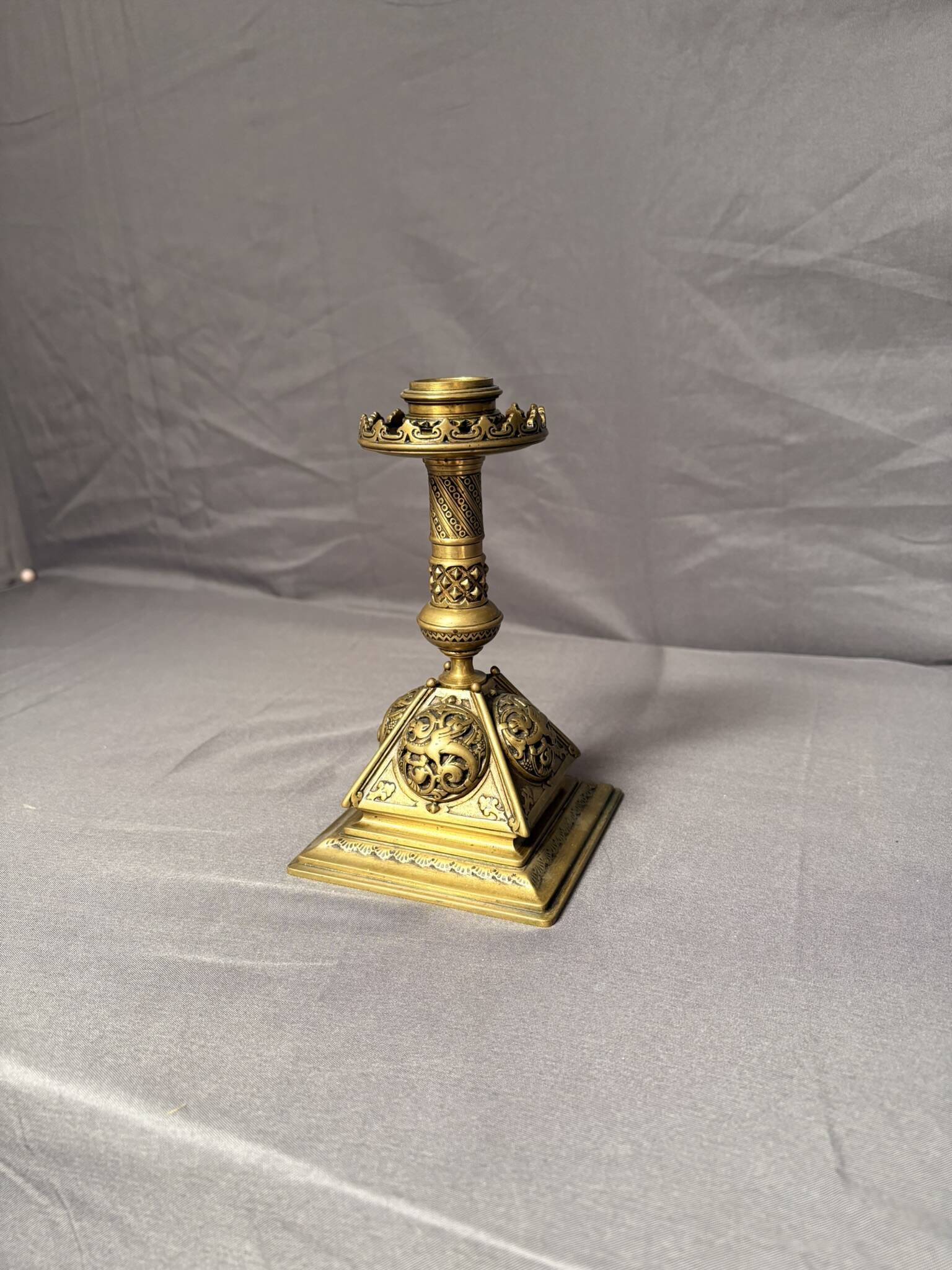 Antique Candle Holder Gilded Bronze Chandelier Decor Chimera Griffin Dragon
