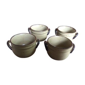 Series of 4 stoneware bowls